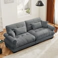 thumbnail image 3 of Modern Two-seater Sofa with Velvet Fabric (220×80×75cm) - Comfortable and Stylish for Various Spaces, 3 of 14