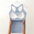 thumbnail image 5 of TARIENDY Racerback Workout Tank Tops for Women Built-in-Bra Ribbed Sleeveless Tops Wide Straps Scoop Neck Cami Shirts Plus Size Slim Fit Basic Shirt Light Blue XXL, 5 of 10