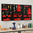 thumbnail image 4 of Gymax Organisateur de Porte-Pièces à 9 Bacs, Panneau Perforé, Organisateur Mural avec Supports pour Marteaux et Porte-Outils, 4 of 10