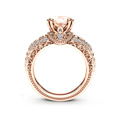 thumbnail image 4 of HeartsAndYou 2ct Natural Peach Morganite Engagement Ring 14k SOLID Rose Gold Filigree Stylish, 4 of 9