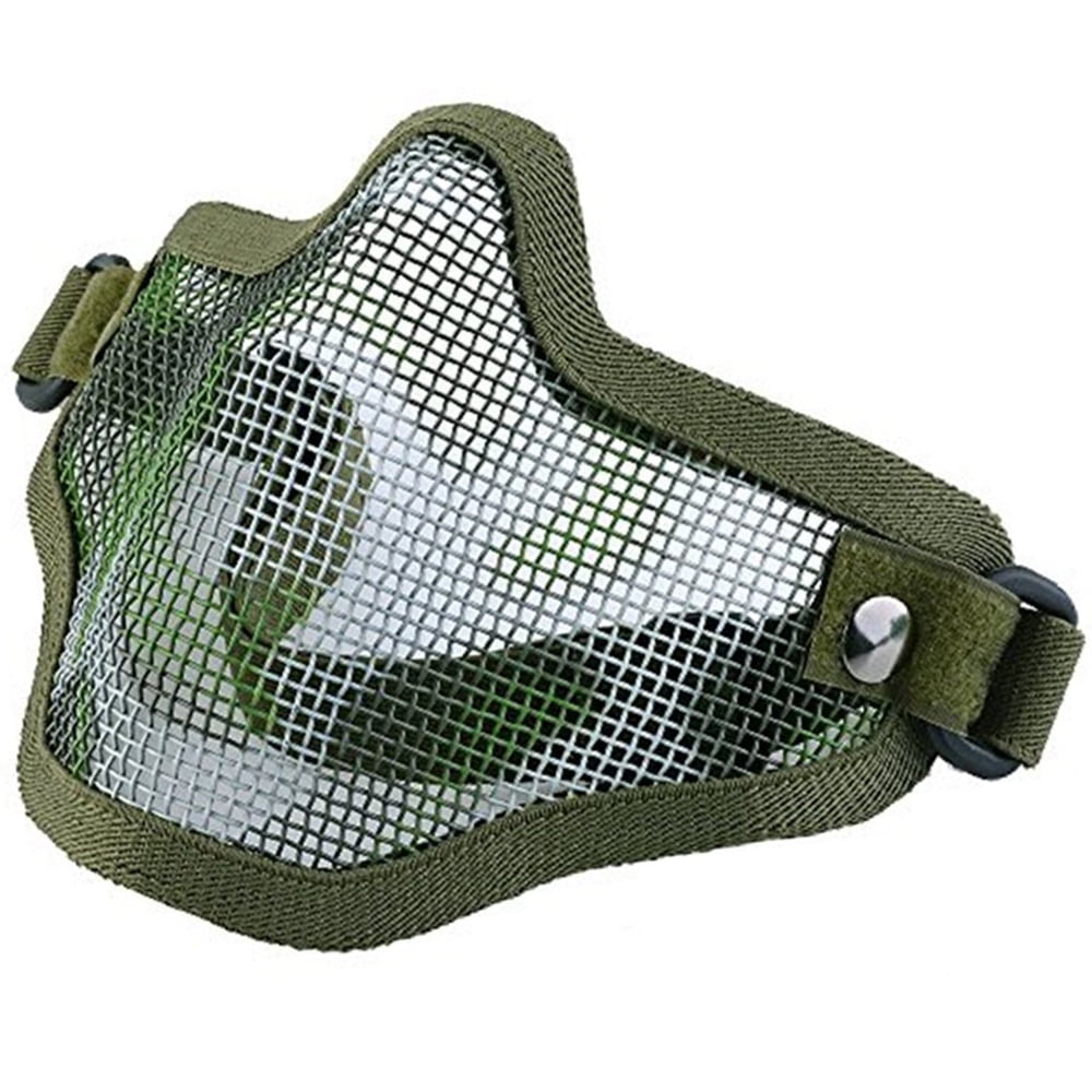 IMage Half Face Mask Tactical Strike Metal Mesh Protective Lower Mask Green by