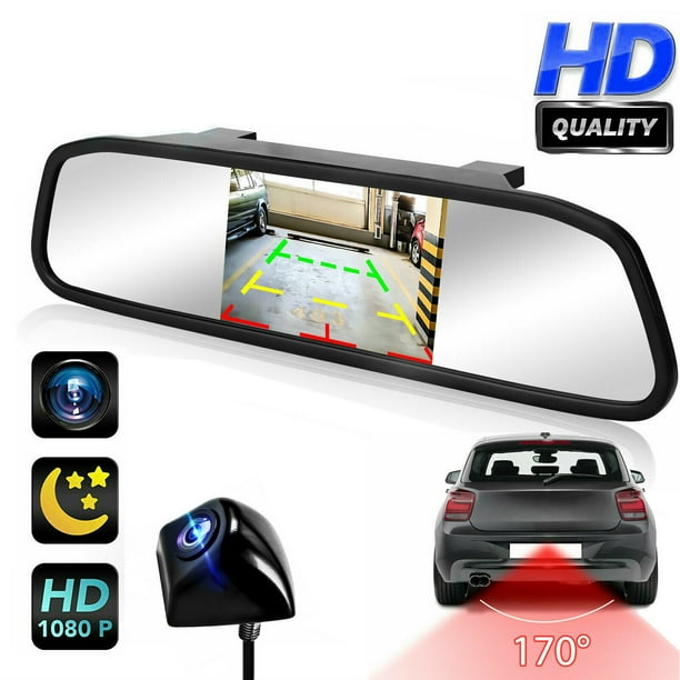 Bileeko 5" LCD Clip on Car Rear View Mirror Monitor Backup Camera IP68