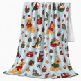 thumbnail image 2 of Cheerful Pets Festive Winter Wear Christmas Holiday, Festive Holiday Scene, Warm Flannel Blanket for Living Room and Bedroom, Animal Lovers Christmas Gift, Festive Home Decor, 2 of 9