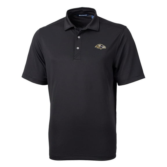 Men's Cutter & Buck Black Baltimore Ravens Big & Tall Virtue Eco Pique Recycled Polo