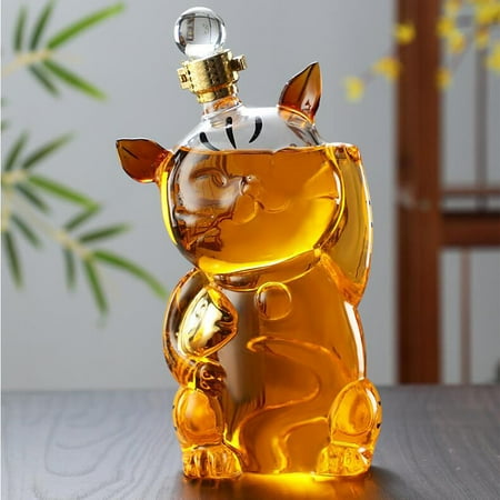 

Shaped Large Decanter with Airtight Stopper Holder High Borosilicate Glass 1000ml for Home Kitchen Restaurant Dining Decor
