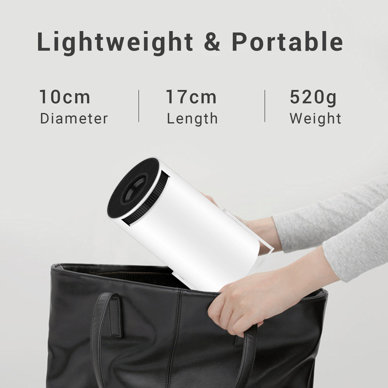 Mini Projector with WiFi 6 & Bluetooth 5.4, Portable Projectors with Air Mouse, 40-200"Smart Outdoor Movie Projector 4K 1080P Support, 180° Rotatable Home Vedio Projector Supports HDMI/USB/Smartphone