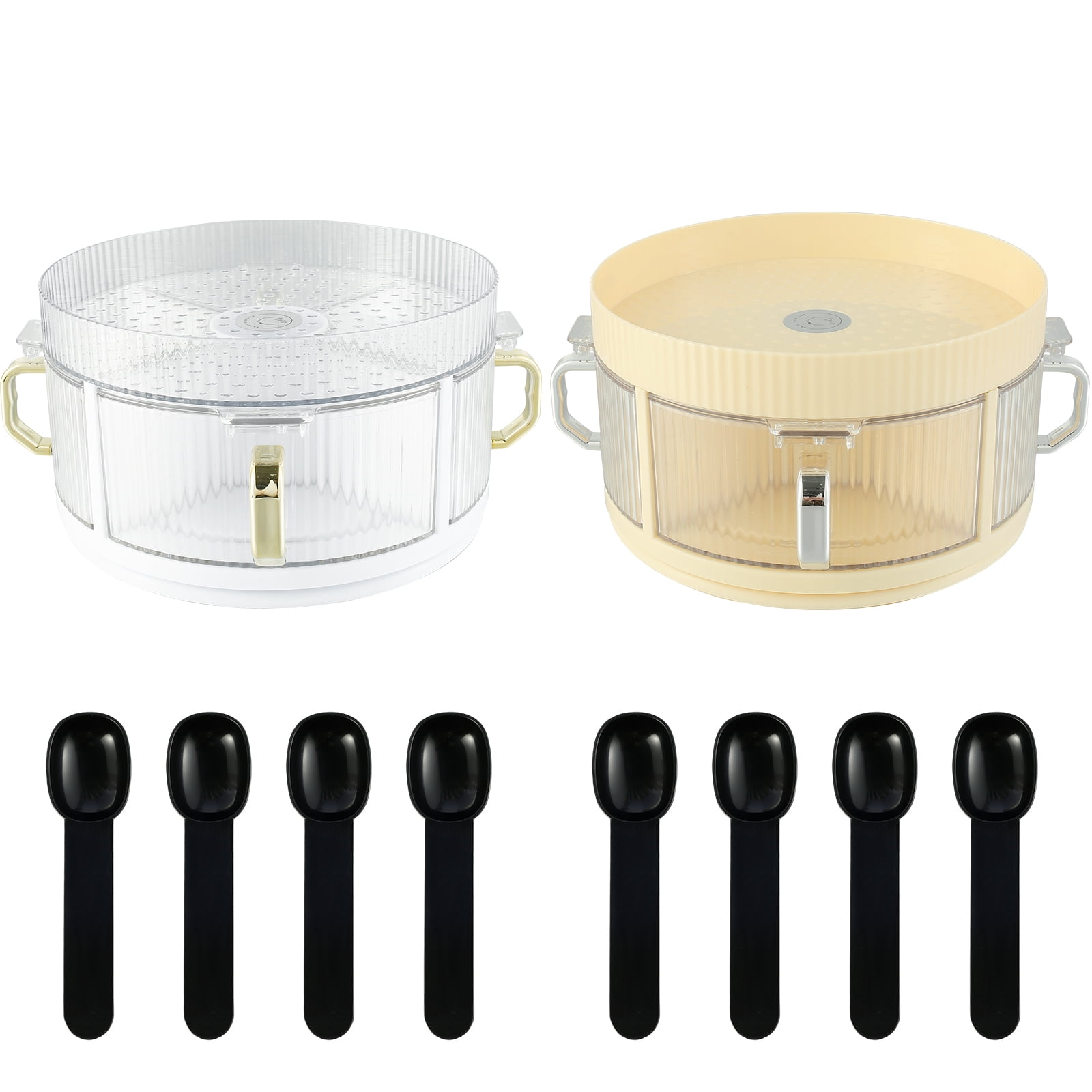 Gpoty 2 Tier Lazy Susan Organizer with 4 Divided Bins,360 Degree ...
