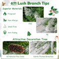 thumbnail image 3 of Harmijoy 6 FT Flocked Christmas Tree w/671 PE PVC Branch Tips 280 Warm White LED Lights, 3 of 8