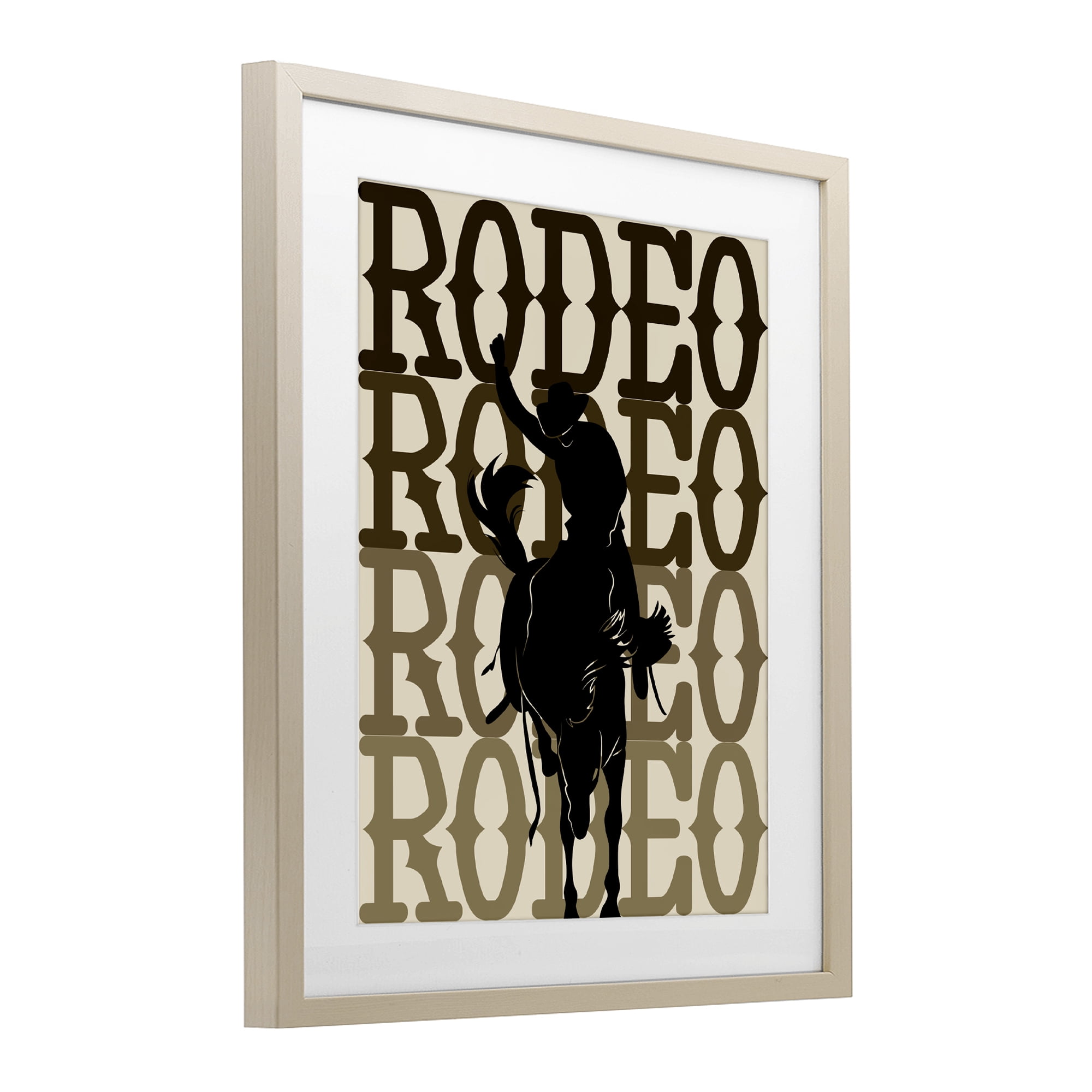 Stupell Industries Rodeo Gradient Cowboy Birch Framed Print Under Glass, design by CAD Designs