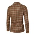 thumbnail image 4 of ManxiVoo jackets for men Mens Casual Sport Slim Fit One Button Check Print Blazer Lightweight Jacket sport coats for men Coffee, 4 of 8