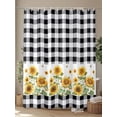thumbnail image 4 of Shower Curtain Sunflower Shower Curtains for Bathroom, Waterproof Polyester Shower Curtain Set with Hooks, Stall Long Size 54"x78" Black Buffalo Plaid Check, 4 of 6