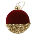 thumbnail image 4 of Adorno Bola De Navidad ANGGREK de Vidrio Flocado Color Rojo 9 cm, 4 of 7
