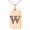 Rose, variant on Stainless Steel Letter W Initial Dotted Monogram Engraved Small Rectangle Dog Tag Charm Pendant Necklace
