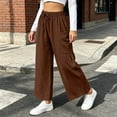 thumbnail image 4 of cocolona Womens Casual Loose Athletic Pants Elastic Waist Drawstring Wide Leg Gym Workout Trousers with Pockets, 4 of 5