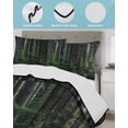 thumbnail image 4 of Green Forest Twin Size Down Alternative Comforter, Lightweight Comforter Quilt Bedding Set with Pillow Shams Mysterious Primitive Forest Pine Tree All Seasons Bed Comforter Duvet Insert 68"x86", 4 of 7
