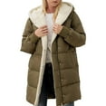 thumbnail image 2 of SCY Womens Winter Warm Coats Sherpa Fleece Lined Long Hooded Puffer Jacket, 2 of 4