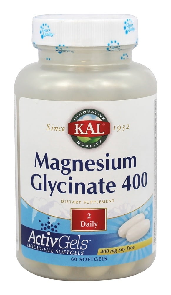 Kal Magnesium Glycinate ActivGels 400 mg. 60 Softgels