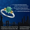 thumbnail image 2 of Gem Stone King 925 Sterling Silver Green Malachite and Yellow Citrine Engagement Ring for Women | 3.01 Cttw | Oval 9X7MM | Gemstone Birthstone | Size 5, 2 of 6