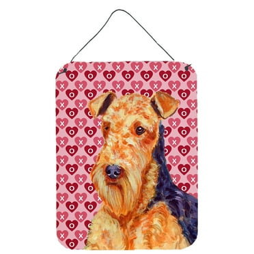 Carolines Treasures LH9156DS1216 Airedale Hearts Love and Valentines Day Portrait Wall or Door Hanging Prints 12WX16H