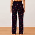thumbnail image 4 of LEJHVAQK Valentine's Day Pajama Pants for Women Heart Printed Pjs Sleep Pants Comfort Waist Wide Leg Lounge Pants with Adjustable Drawstring, 4 of 6