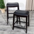 thumbnail image 5 of 24" Stool, Espresso Finish, Black Leather Seat / Good for Kitchen Decor, 5 of 5