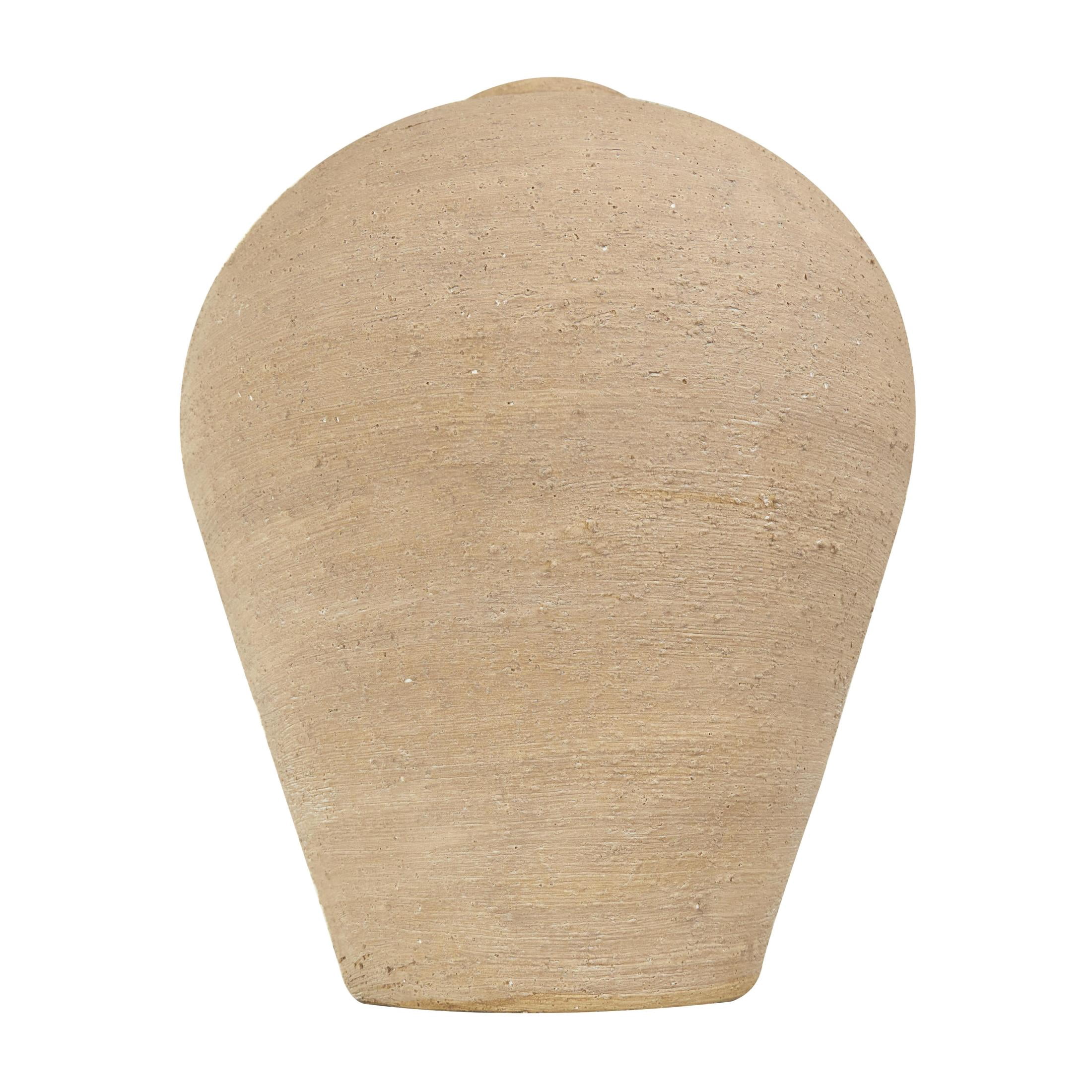 DecMode 17" Wide Textured Terracotta Beige Ceramic Vase