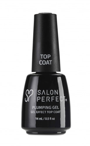 Salon Perfect Nail Polish, Plumping Gel Topcoat, Clear, 0.5oz