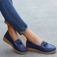 thumbnail image 5 of Willtoo Womens Fashion Wedge Loafer Classic Slip On Soft Sole Driving Business Work Dress Boat Shoes Daily Lightweight Non-Slip Penny Casual Shoes, 5 of 5
