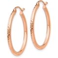 thumbnail image 2 of 14k Rose Gold Diamond-cut Polished Hoop Earrings - 25mm, 2 of 6