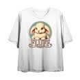 thumbnail image 5 of Fluff Bunny Women's White Crew Neck Short Sleeve Crop Tee-XS, 5 of 7