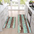 thumbnail image 4 of Farmhouse Kitchen Rugs 2PCS Cushioned Anti-Fatigue Kitchen Rugs Non Slip Memory Foam Kitchen Mats, Waterproof Kitchen Floor Mats for Office Laundry, 17''''x 47'''' + 17''''x 30'''', Personalized Brown, 4 of 6