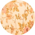 thumbnail image 1 of Ahgly Company Indoor Round Floral Orange Coastal Area Rugs, 4' Round, 1 of 1