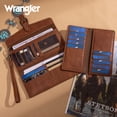 thumbnail image 3 of Wrangler Womens Wallet Western Wristlet for Women Rfid Wallet with Detachable Credit Card Holder, Brown, 3 of 7