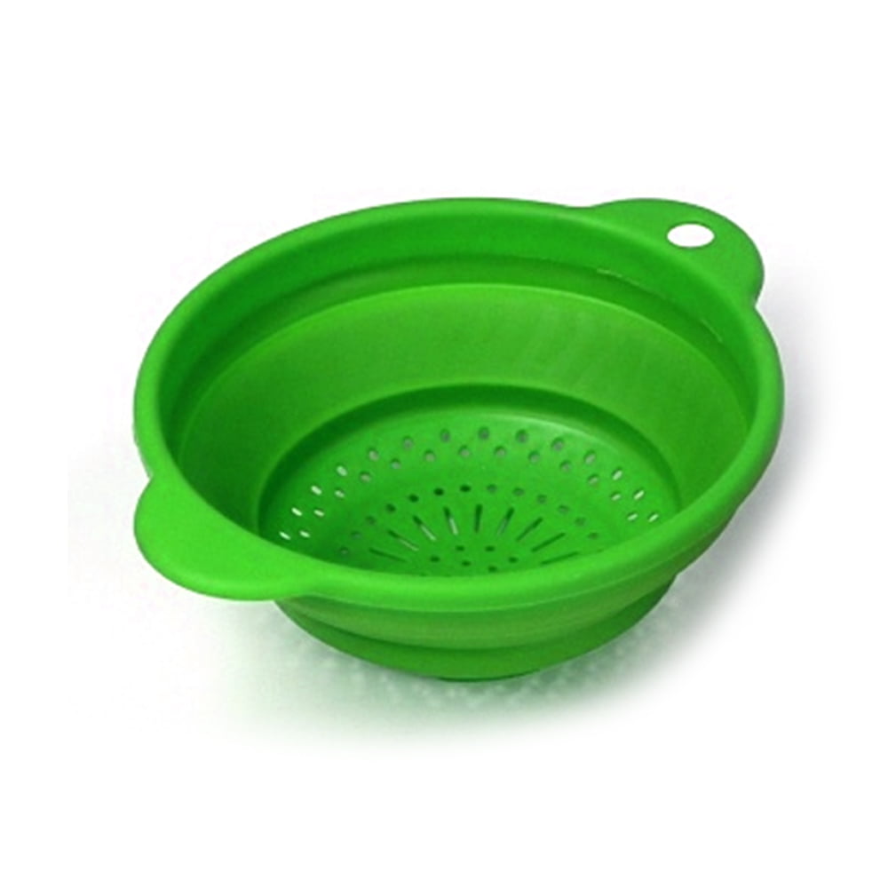 Evelyn Living Collapsible Silicone Colander Strainer Bowl Kitchen Draining Pasta Vegetable Fruits Straining Cooking Mixing 