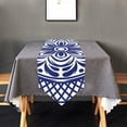 thumbnail image 4 of Triangle Table Runner Mexican Talavera Navy Blue Dinner Runners Reversible Tabletop Runner for Home Dining Room Party, 14" x 108" Long House Decor, 4 of 7
