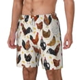 thumbnail image 2 of Uemuo Roosters and Chickens Pattern Mens Swim Trunks Quick Dry Board Shorts with Mesh Lining, Stretch Beach Shorts Quick Dry No-Chafing Board Shorts-Large, 2 of 9