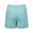 thumbnail image 3 of Women's Shorts Plus Size Casual Summer Beach Drawstring With Pockets Loose Cute Vacation Trendy Cargo Gym Bike Pull On Jogger Sky Blue Short Pants Sizes 3XL, 3 of 7