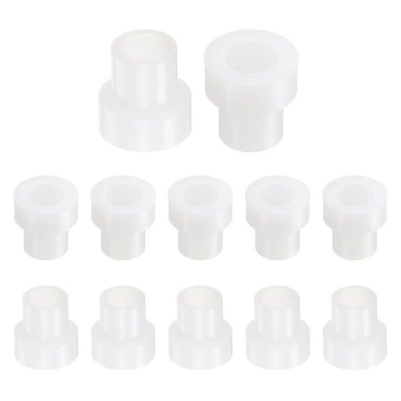 12 Packs Flanged Sleeve Bearings Plastic Bushings 5mm Bore x 7mm OD x 10mm Length Nylon Bushings, White