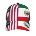 thumbnail image 3 of Men Women America Mexico Flag Adjustable Trucker Hat Lightweight Mesh Back Baseball Cap One Size, 3 of 5