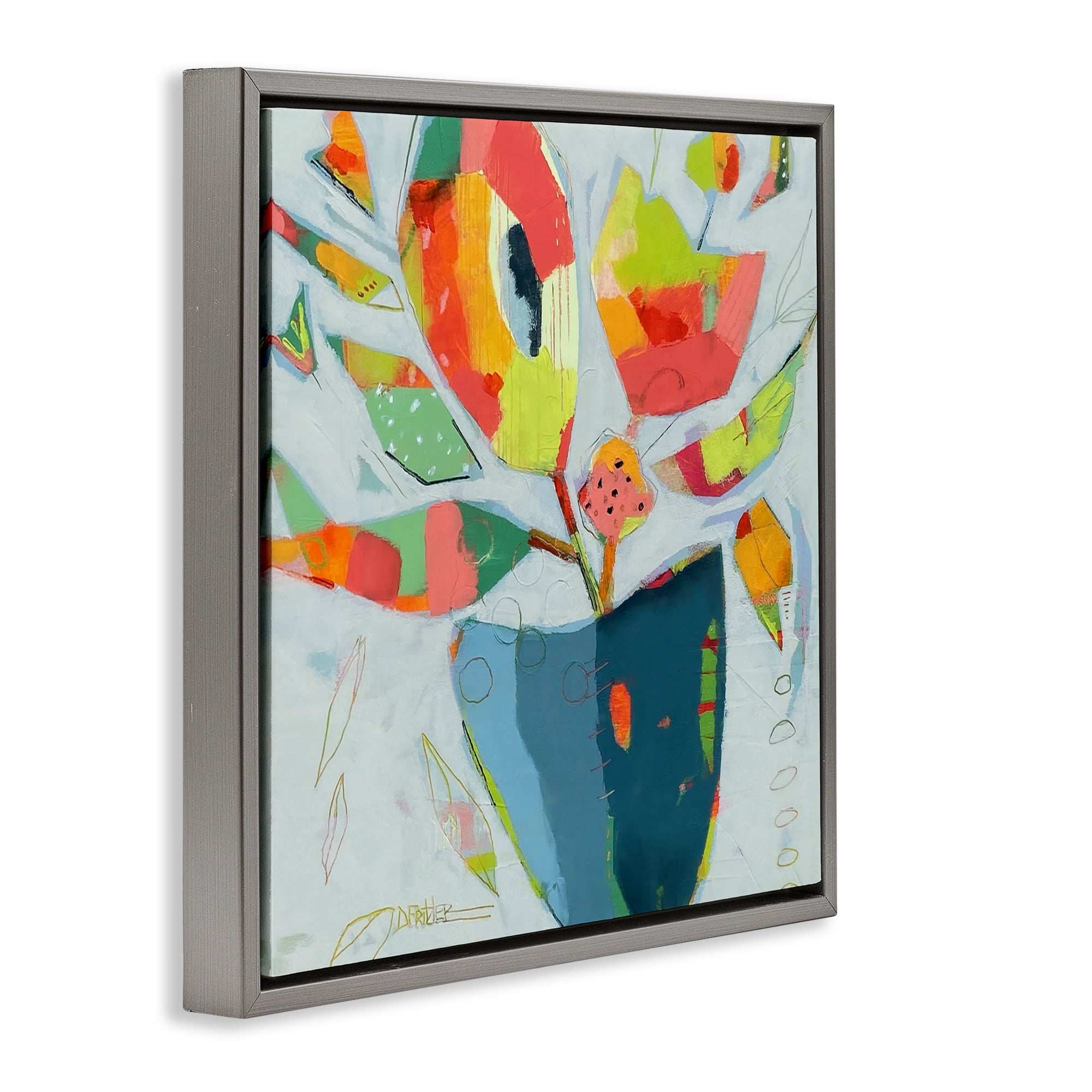 Getting My Groove On Gray Framed Floater Canvas Wall Art, design by Dianna Fritzler