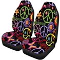 thumbnail image 1 of Juego de 2 fundas para asientos de coche ABPHQTO Peace Flower Love Protector universal, 1 of 4