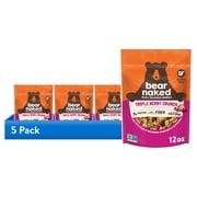 (5 pack) Bear Naked Fit Triple Berry Crunch Granola, 5g Protein, Fiber Bag, 12 oz