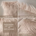 thumbnail image 3 of Luxury Mongolian Fluffy Faux Fur Series Square Decorative Throw Pillow Cusion for Couch, 12" x 20", Beige, 2 Pack, 3 of 6