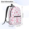 thumbnail image 2 of 17in Backpack With Pocket Adjustable Shoulder Strap Large Capacity Zipper Opening And Closing Double Pull Head Zipper For Work Travel Sports Watercolor Pink Ribbon Pattern With Hearts And Stars, 2 of 8