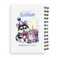 thumbnail image 2 of Happy Birthday Cute Puppy Siberian Husky with Cake Gifts Party Hat Spiral Bound Journal Husky Dog Lover Gifts 5x7in Spiral Notebook - 00029, 2 of 5