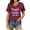 Purple, variant on Vetement Femme ete 2025 Ladies V NeckPrinted Short Sleeve T Shirt Casual Style Summer Top Women's Long Sleeve Tee Shirts Women Summer T Shirts Casual Fit Top Work Women Loose Womens Athletic XL