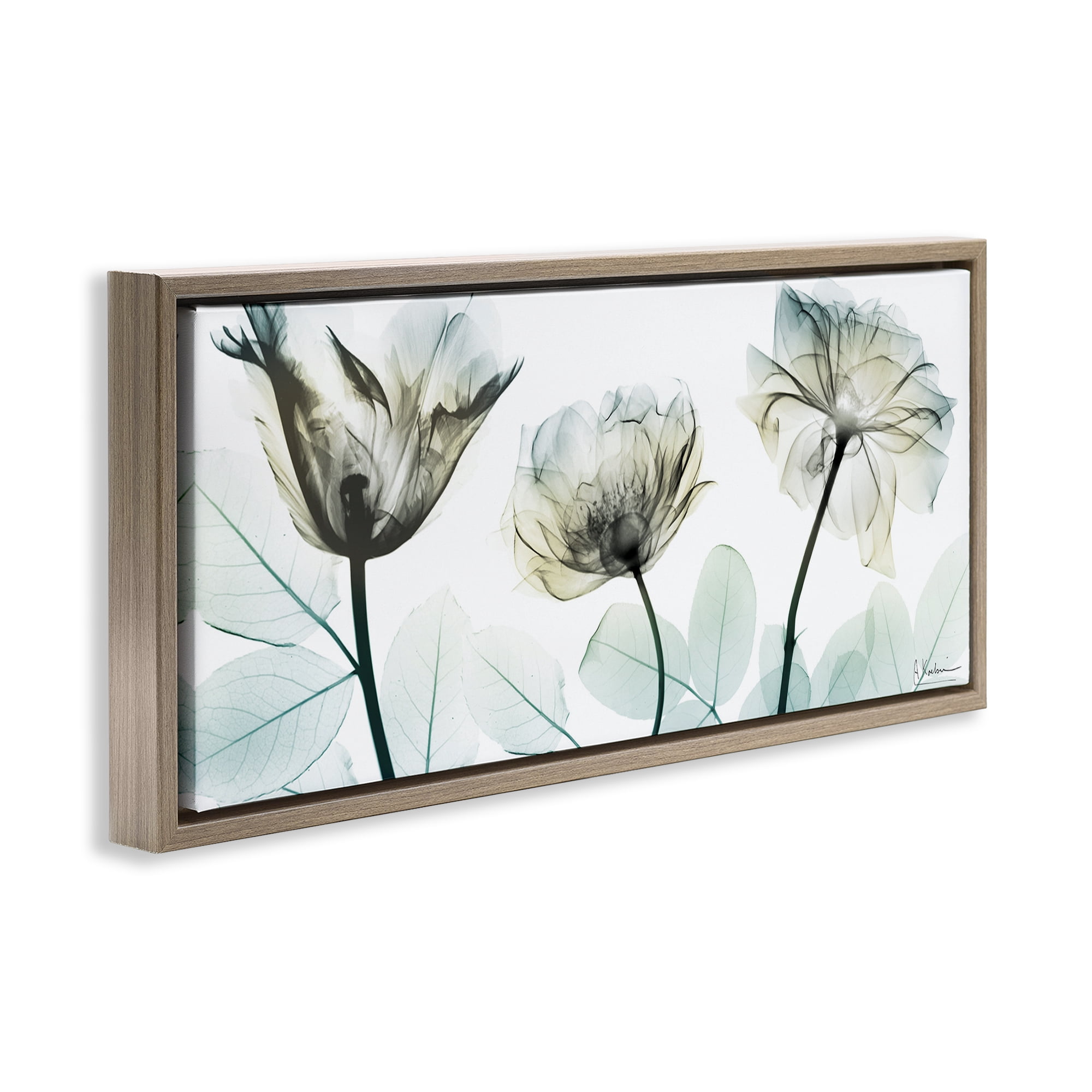 Stupell Industries Jewel of Passion Flowers Brown Framed Floater Canvas Wall Art, design by Albert Koetsier