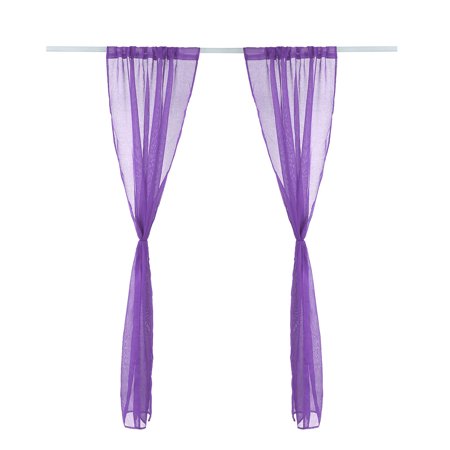 Valances Tulle Sheer Voile Drapes Curtains Pocket Drape Panel 72