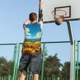 thumbnail image 5 of Xecao Field Bicycle Young Sunflower print basketball shirt for both men and women, a unisex basketball jersey perfect for theme parties-Small, 5 of 6