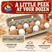 Cackle Hatchery Gray Paper Pulp 1 Dozen Egg Cartons, Vented (24 Pack)